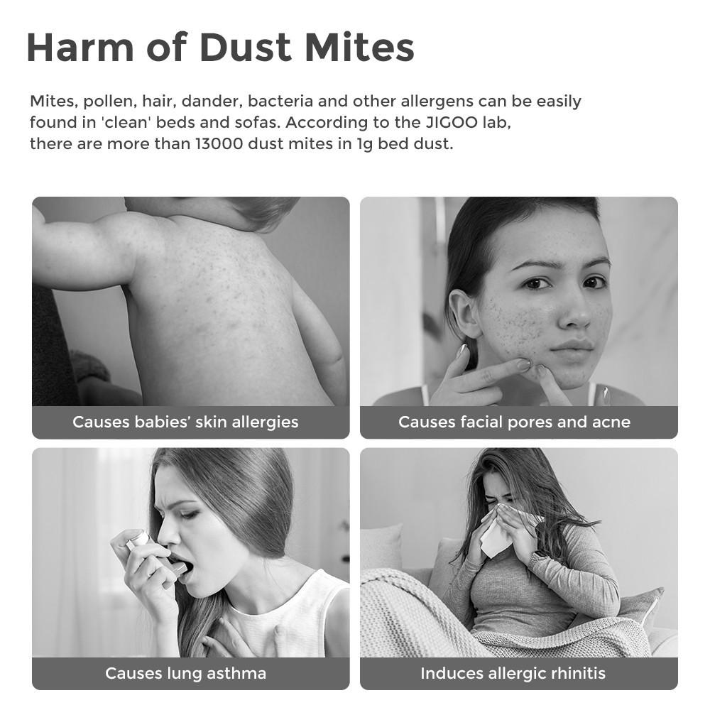 JIGOO S300 Pro Интеллектуальный очиститель от клещей с двумя чашками и датчиком пылевых клещей