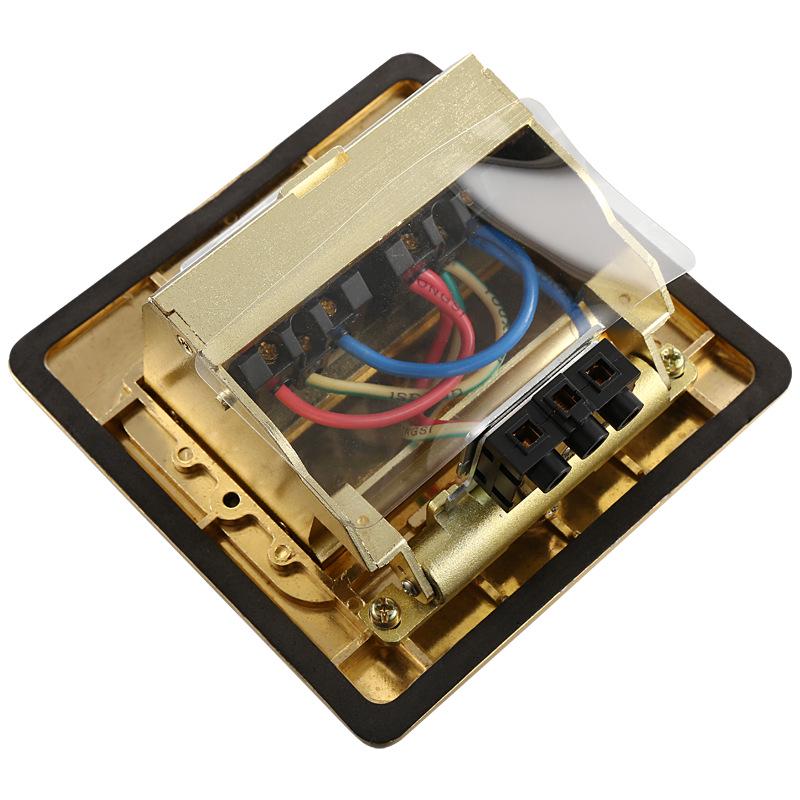 Gold Copper 145 Euro & Australian Standard Double Pop-up Floor Socket