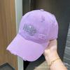 Spring letter hot diamond baseball hat men and women outdoor old hole shading sun protection cap casual cap