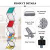 Держатель брошюр Всплывающая подставка для каталогов Стойки для литературы Алюминиевая рама 6 карманов Стойки для розничной торговли с переноской