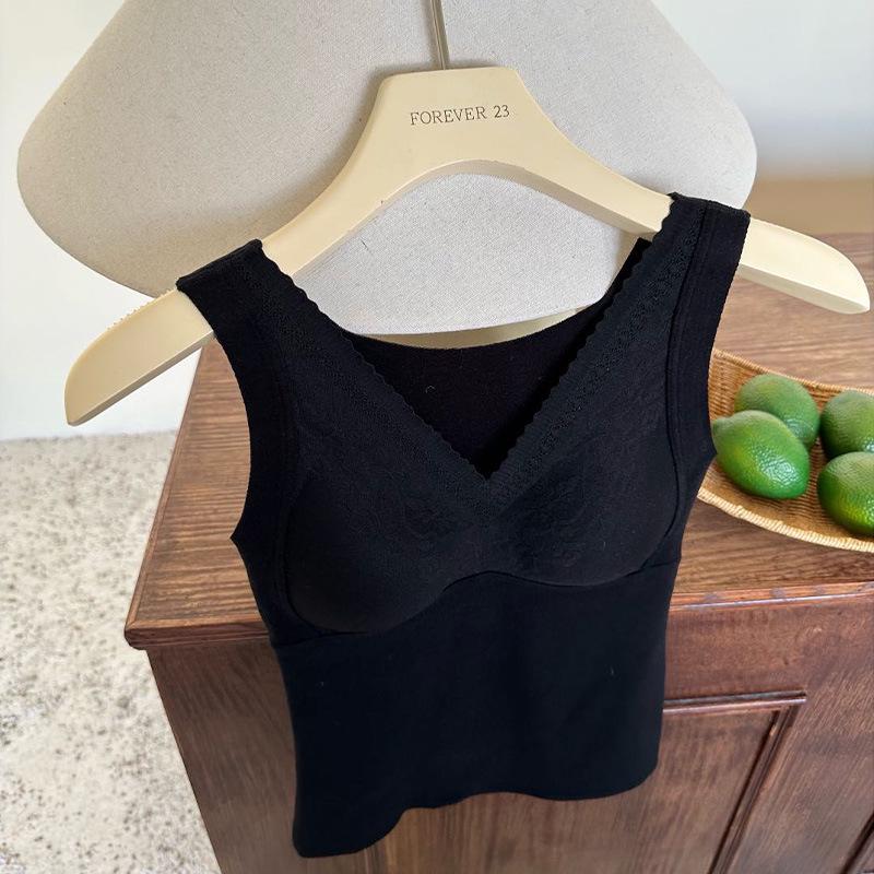 «Утепленный жилет из лиоцелла и шерсти с французским кружевом и нагрудной накладкой – теплый и плотный для осени/зимы»