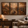 3pcs Vintage Halloween Wall Art Autumn Halloween Prints Spooky Fall Decor Canvas Poster Prints Home Bedroom Living Room Decor