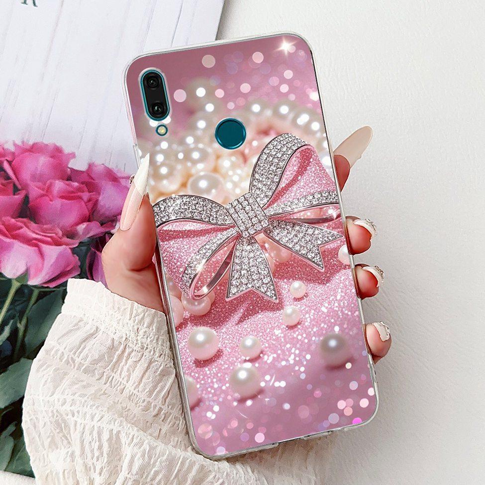 Clear For Huawei Y9 2019 Case Cover Cute Fashion Flowers Funny Cool Painted Soft Phone Case For Huawei JKM-LX1 JKM-LX2 JKM-LX3