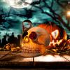 Halloween Skull Night Light with Rose Resin Craft Realistic Spooky Ghost Festival