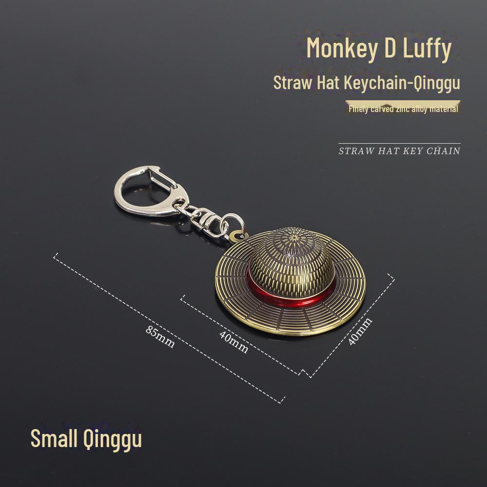 One Piece Anime Monkey D Luffy Straw Hat Metal Keychain Pendant