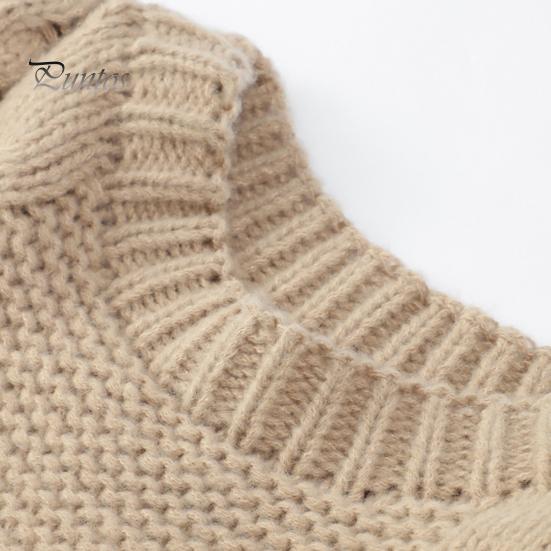 Женский свитер с круглым вырезом и длинным рукавом, с перекрученной текстурой, трикотажные топы, однотонные, свободные, пуловеры