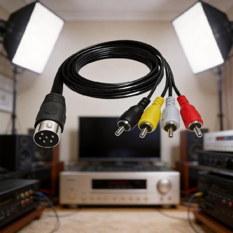 Универсальный 6-контактный DIN на 4 RCA Кабель Звук Видео Для Профессиональных Установок Бесшовное Соединение Между Устройствами 50/150 см