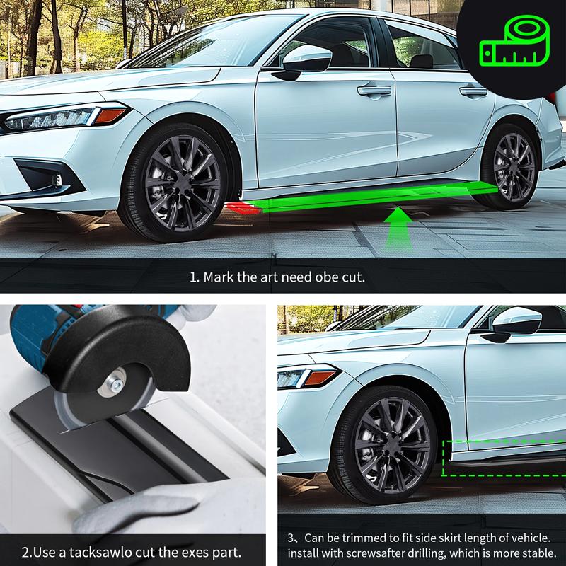 For Mercedes Benz Accessories A-CLASS W177 A200 A250 A35 A45s AMG Car Side Skirts Extensions Rocker Panels Lip 8Pcs 86.6inch/2.2