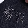 Gothic Punk Stainless Steel Spike Hoop Earrings Pendant For Unisex Y2K Chain Tassel Dangle Earrings