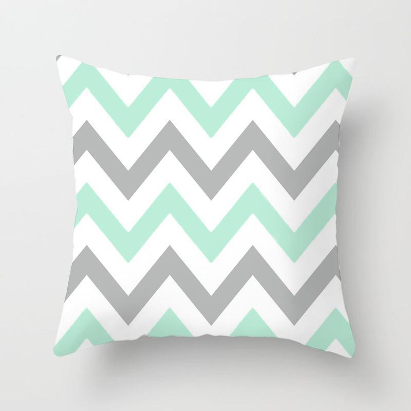 45x45cm Light Blue Green Mint Cushion Cover Modern Geometric Print Boho Decorative Pillow  Sofa Throw