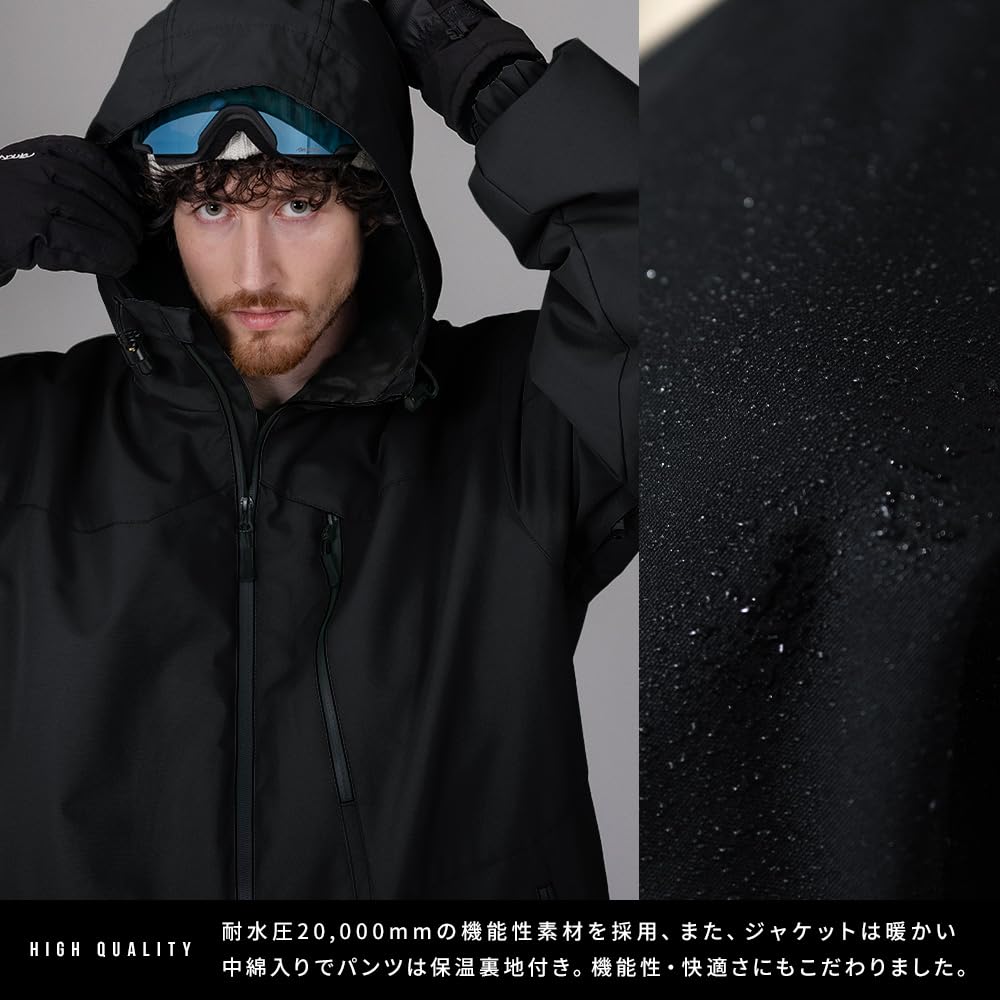 Комплект одежды для сноуборда и BLACKSNOW BS25JFOT03M x BS25JFOB02M Черный Снег Лыжная одежда Сноуборд [BLACK SNOW] Мужской (Верх Низ)
