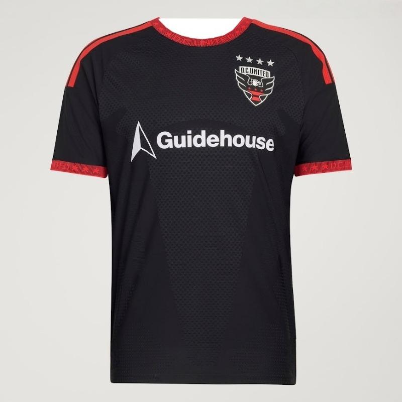 Домашняя футболка DC United 2026 Новая Мужская Футбольная Рубашка Спонсор Guidehouse Футбольная Рубашка MLS Версия для Фанатов Черно-Красный Комплект