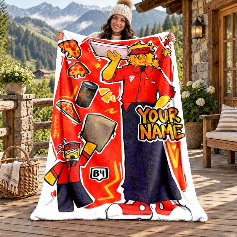 Elliot Custom Name Flannel Blanket Personalized Soft Warm Plush Throw Blanket Customized Gift for Family Friends