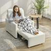 Convertible Armchair, 1-Seater, Armchair-Bed, Hidden Storage, 72 x 85.5 x 91 cm, Cream