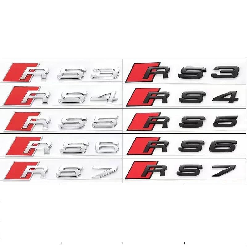 Car ABS Letter Emblem Q5 RS series Fender Trunk Rear Styling Sticker Accessory For RS3 RS4 RS5 RS6 RS7 RS8