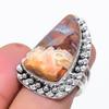 Natural Seam Agate Gemstone 925 Sterling Silver Jewelry Ring Size 7 j8S54