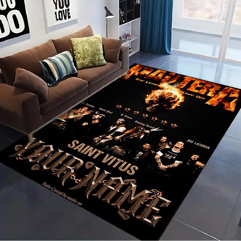 Name Custom Pantera Band Carpet Rug for Living Room Bedroom Home Sofa Decoration,Kids play Non-slip Floor Mat