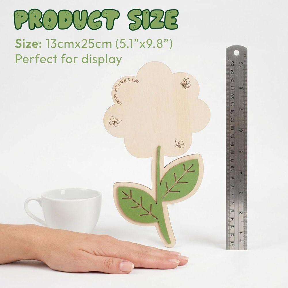 Ornament Mother's Day Plaque Decoration Flower Table Decor DIY Handprint Sign Shower Gift