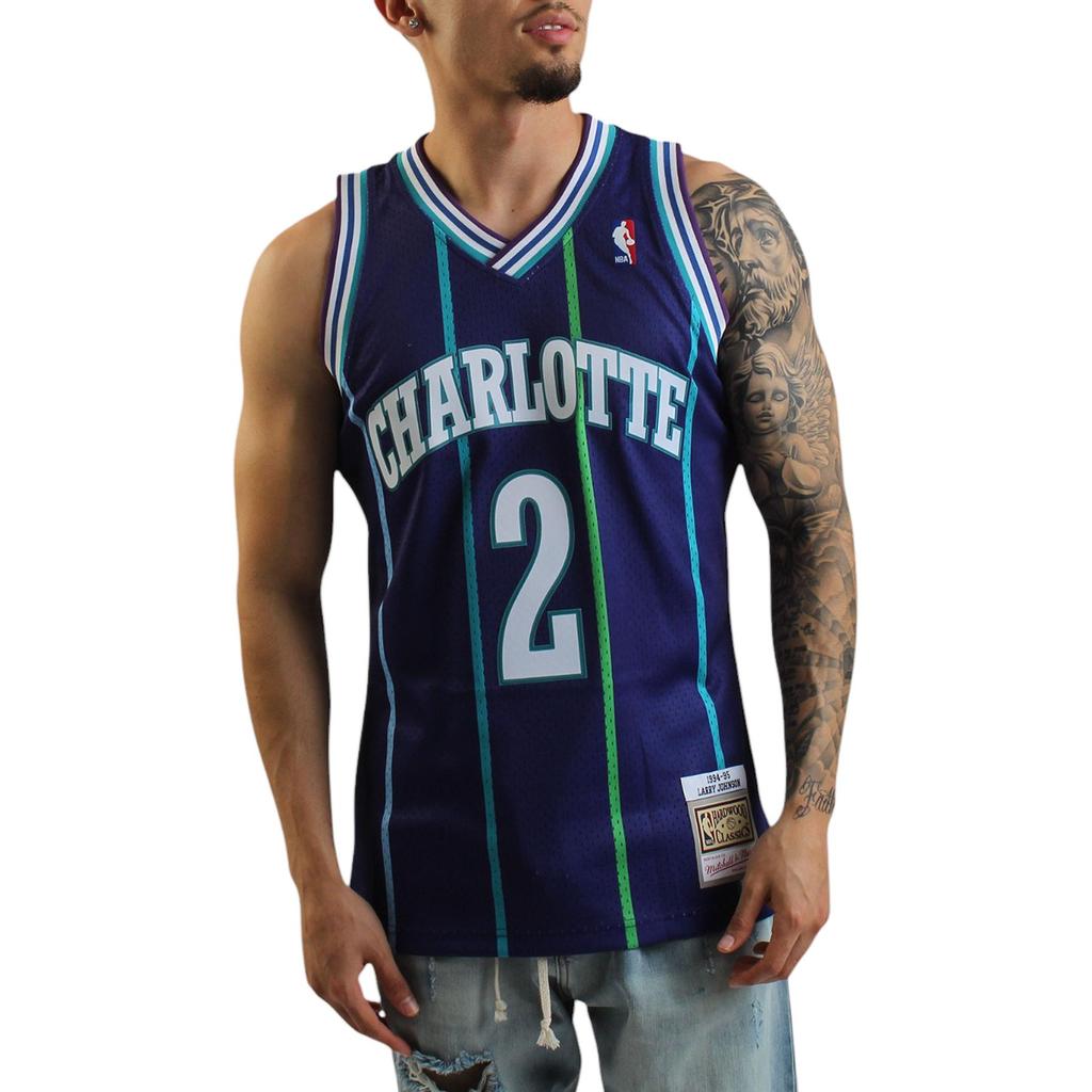 Mitchell Ness x Nba Charlotte Hornets 94 Larry Johnson Swingman Alt tank top SMJYAC18008-CHOPURP94LJO