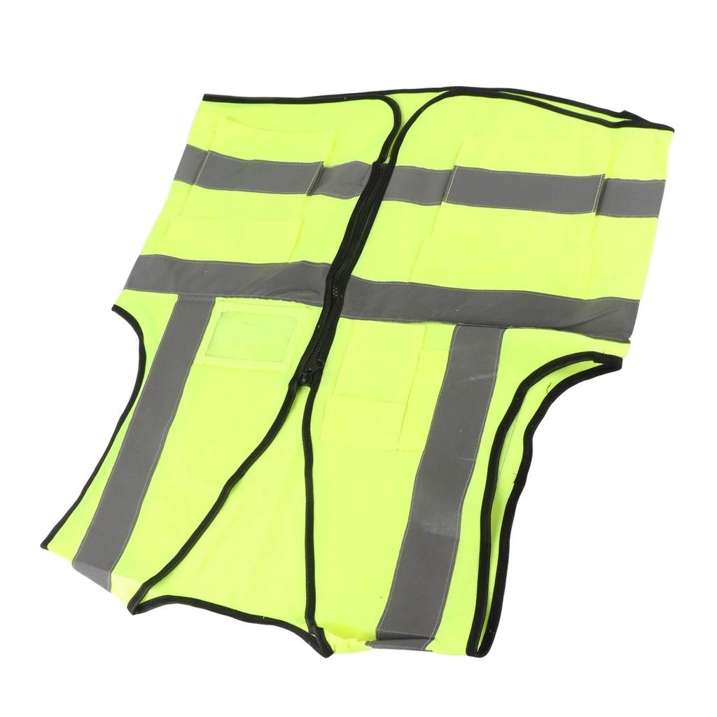 Reflective Safety Vests Practical High Visibility Vest with Multi Pockets and Zipper for