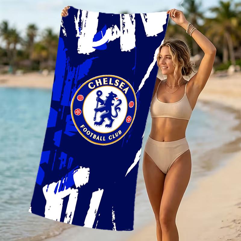 Beach Towel with Chelsea FC logo Pattern - soft,absorbent,machine washable Lightweight&Modern,swimming,Travel Essentials