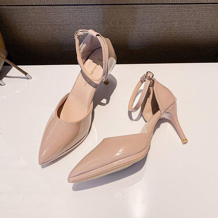 2025 новые водонепроницаемые настольные туфли-лодочки женские летние новые большого размера на шпильке с полым острым носком босоножки на высоком каблуке женские сто