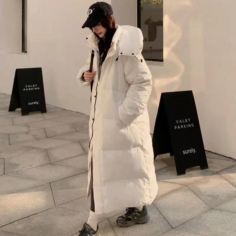 Новая корейская версия модной утолщенной съемной кепки средней длины, взорвавшейся над коленом, студенческого пальто.