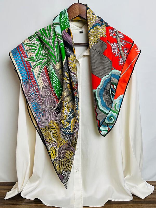 SIYUTANG Jungle Mystery Twill Silk Scarf