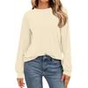 Women's Fashion Long Sleeve Shirts Loose Fitted Crewneck Basic Tops Casual Outfits