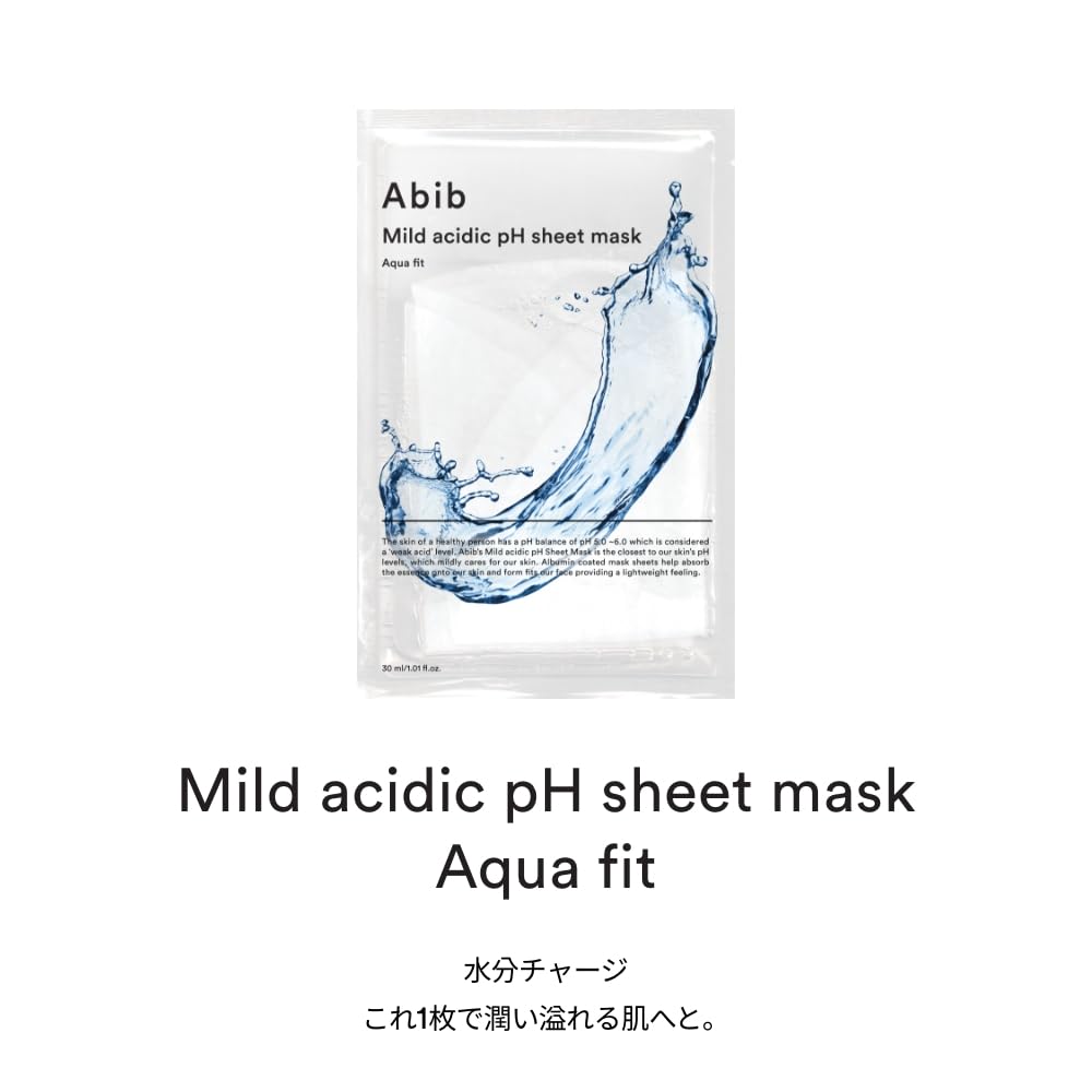 Abib Mild Acidic pH Sheet Mask Aqua Fit Aqua 10 sheets Korean cosmetics ABIB MILD ACIDIC pH SHEET MASK AQUA FIT 30ml [Product]