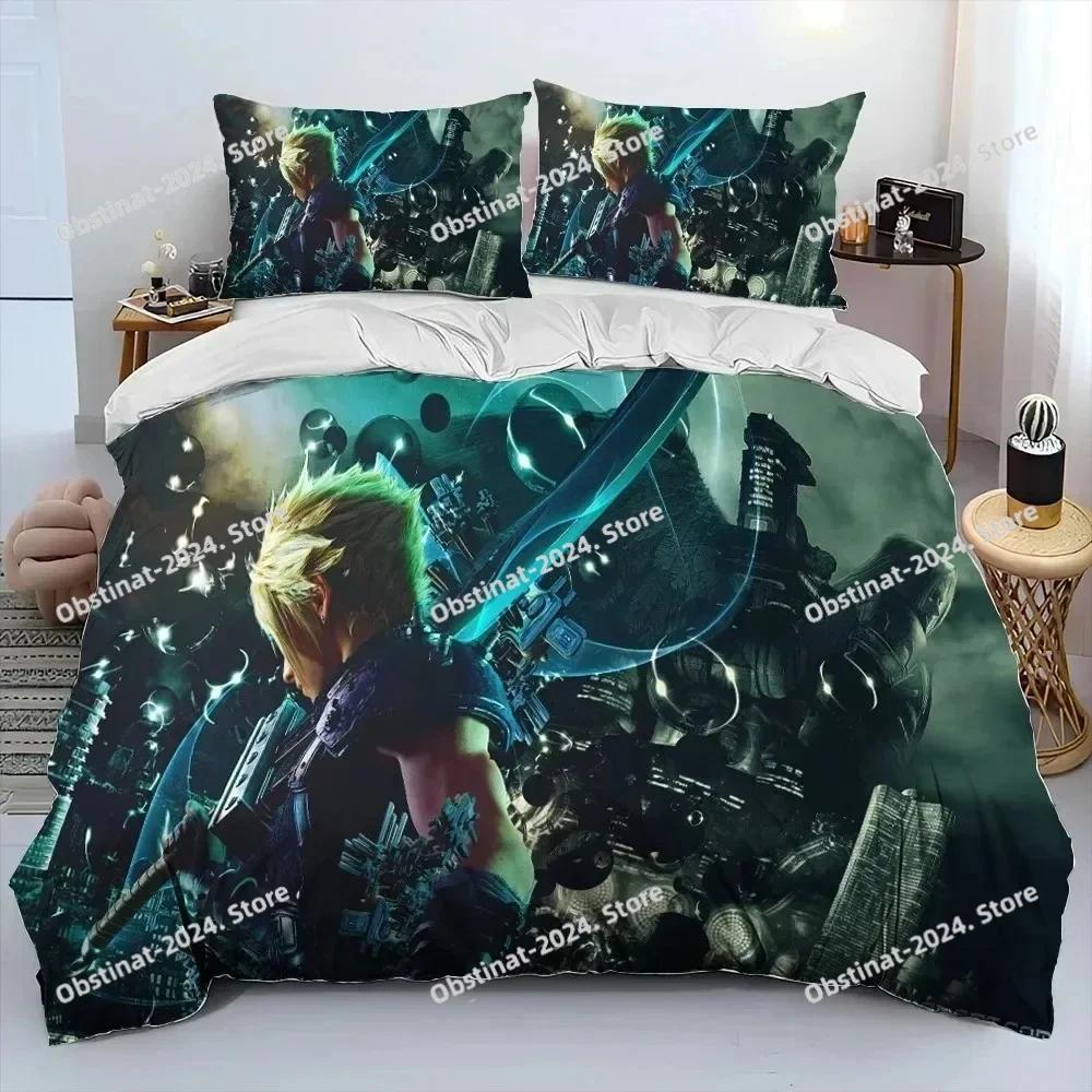 Игры Серии Final Fantasy Мультяшное Одеяло С Принтом Комплект Постельного Белья Пододеяльник Наволочка Комплект Постельного Белья Простыня Пододеяльник Полный