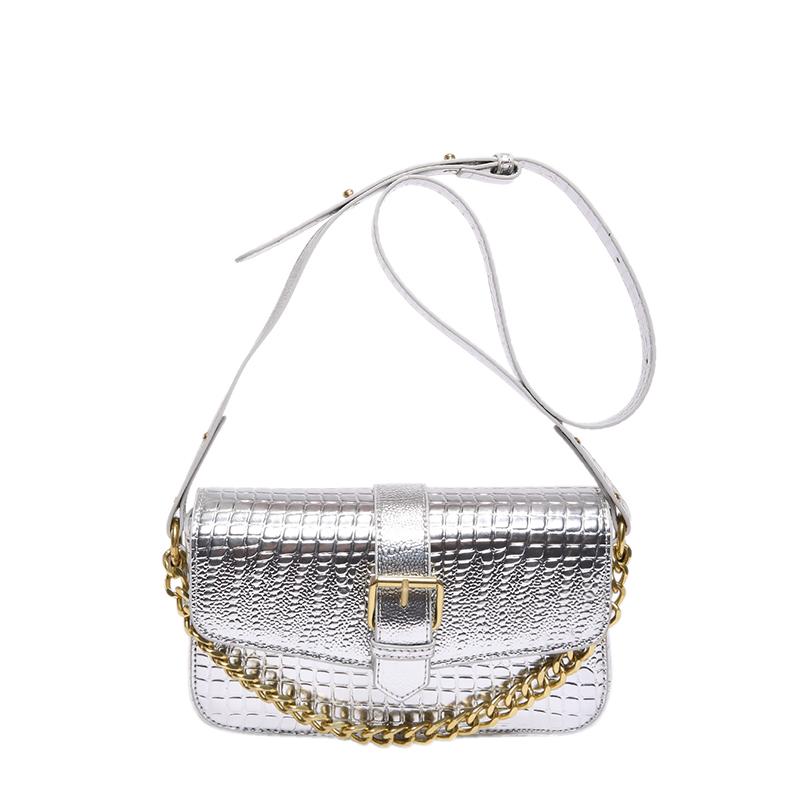 PU Square Shoulder and Crossbody Bags for Women Crocodile Sense of Luxury Armpit Bags Solid Chains Classic Fashion