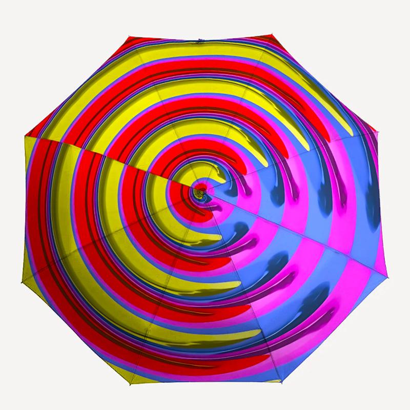 1pc Circle Pattern Automatic Open/Close Folding Umbrella - Compact 8-Rib Design, Daily Use, Perfect Gift for Friends & Family yy251124228