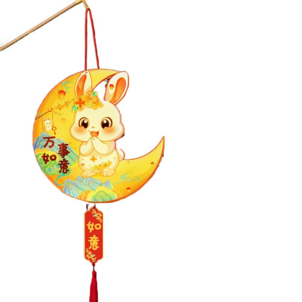 Светящийся фонарь к Празднику середины осени, мультяшный фонарь, набор материалов для DIY, фонарики-кролики, для детей