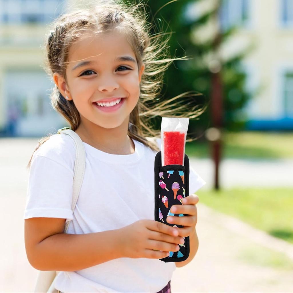 4 Pcs Ice Pop Sleeves Popsicle Holder Freeze Popsicle Holders Popsicle Holders For Kids Reble Washable Painting Freeze Pops ulator Sleeves No Drips
