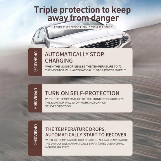 Car TPMS Multifunctional Real-time Monitoring Universal LCD Display Wireless Tire Pressure Sensor for Automobile