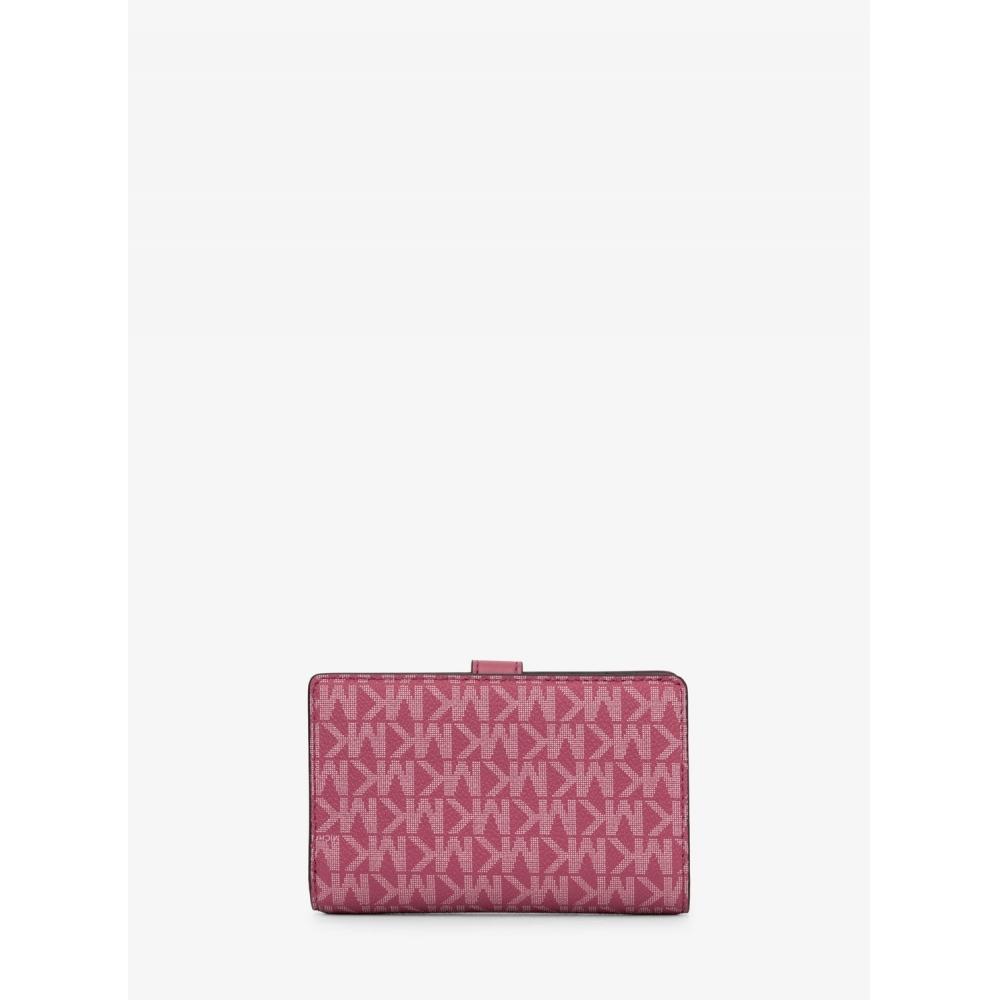 Michael Kors Кошелек Greenwich с молнией по периметру, средний, сsignature-принтом MK, 35f5sgrf6v653, цвет Rosewood