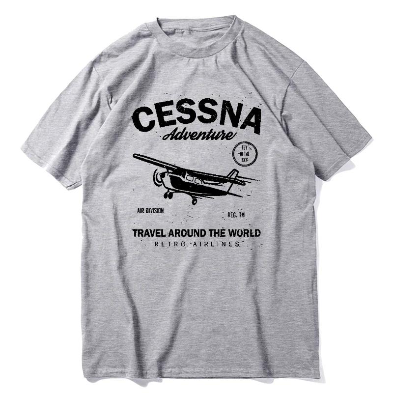 Футболка с принтом Cessna Leisure Biplane, Самолет, Приключения, Путешествие по всему миру, Мужские графические футболки, День отца