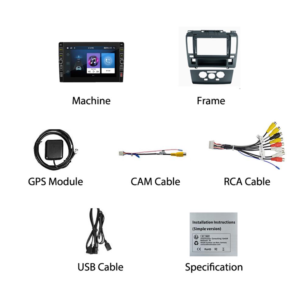 8-дюймовый автомобильный радиоприемник на базе Android, мультимедийный видеоплеер для Nissan Tiida C11 2004-2013 с кнопочной ручкой Carplay WiFi BT 2 Din 2 + 32 ГБ