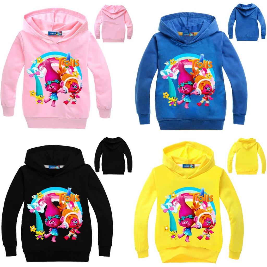 Kids Trolls Print Hoodie Cotton Pullovers Coat Jacket Gift Yrs