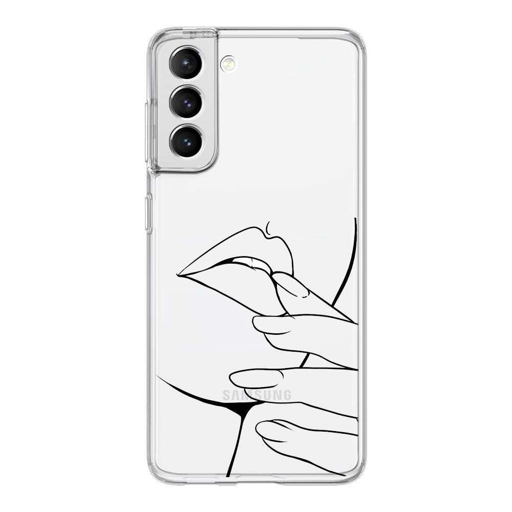 Геометрическое искусство Девушка Линия Цветок Чехол для телефона Для Samsung Galaxy S22 S21 S20 FE Ultra 5G S10 S10E S9 S8 Plus Note 10 20 Прозрачный чехол