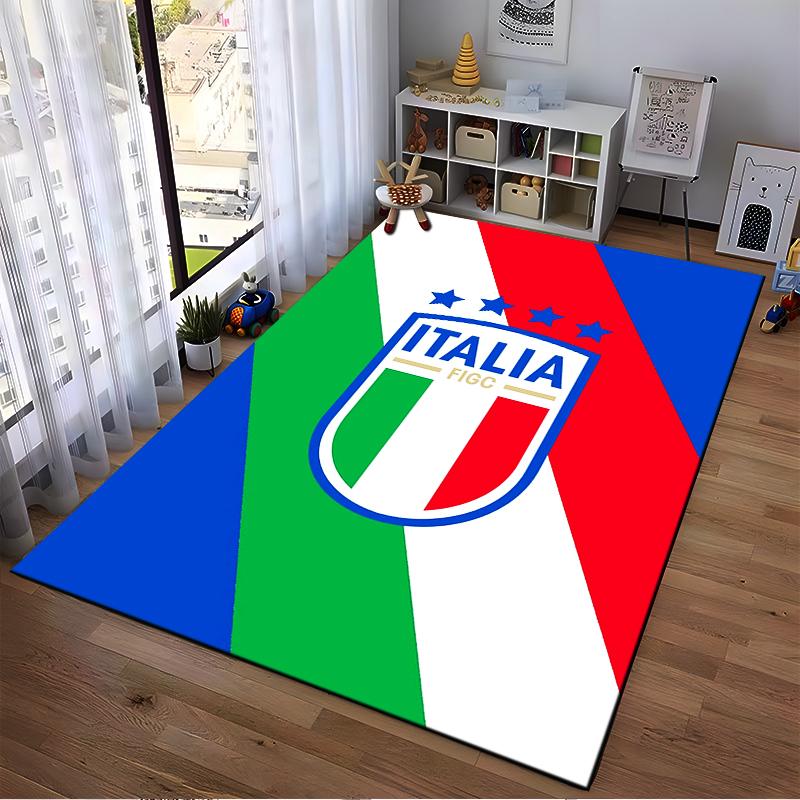 Italian Flag with FIGC Logo Design Rug Non-slip rug suitable for living room and bedroom sofas
