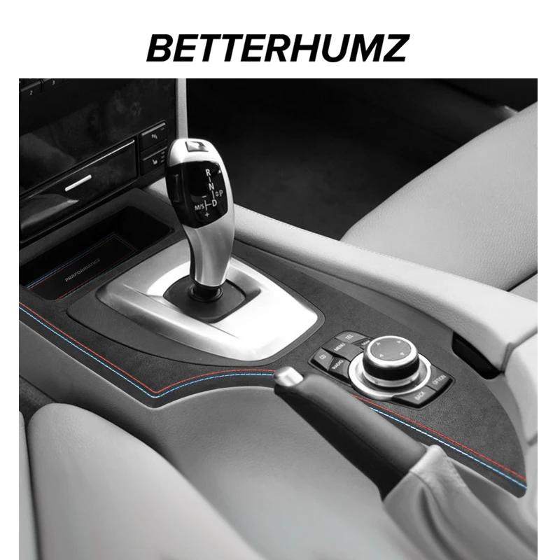 For BMW E60 5 Series Made of Alcantara Center Console Gear Shifter Panel Trim Frame Performance Sticker Car Interior Accessories