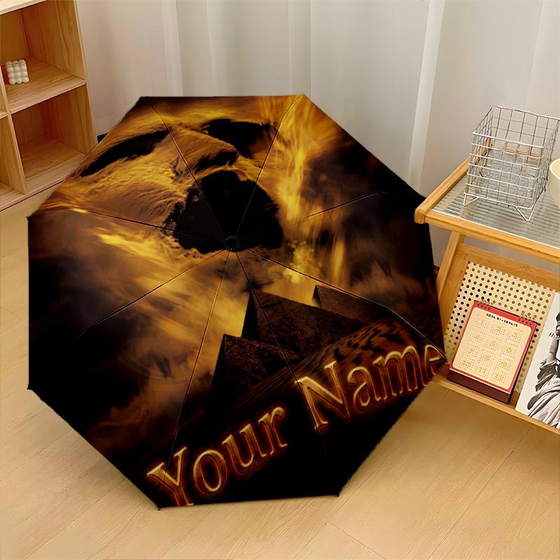 Custom Text Automatic 8 Bone Umbrella, Portable Sun Rain Protection UmbrellaThe Mummy