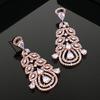 Charming Rose Gold Plated CZ Drop Earrings for Women