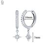 925 Silver Ear Buckles Fashion Hoop Earrings White Crystal Luxury Women's Earrings Wedding Women's Jewelry Premium Gift