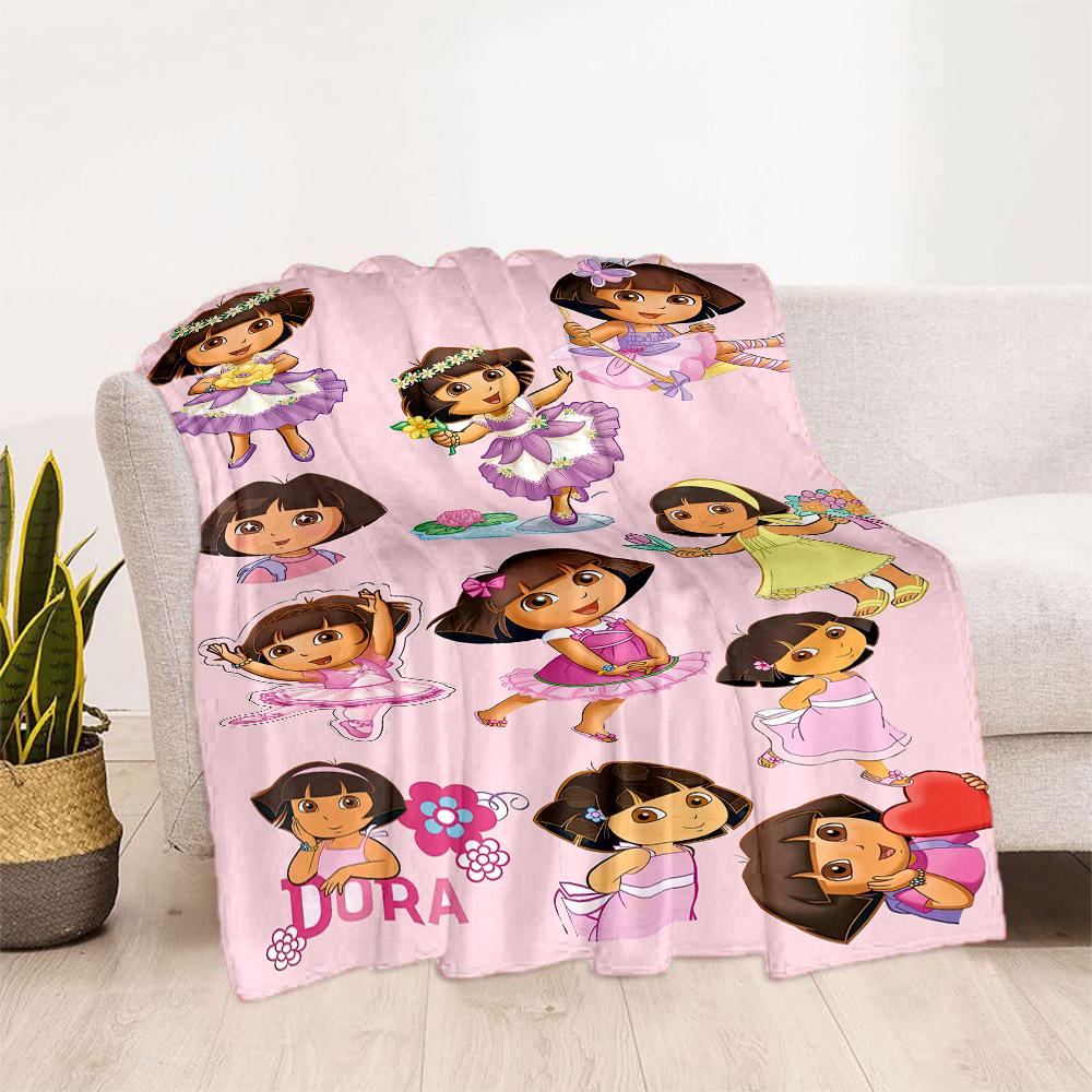 Dora Explorer Blanket Soft Warm Cozy Great for Livingroom Bedding Couch Four Seasons Universal Modern Unique Gift for Family and Friends Camping