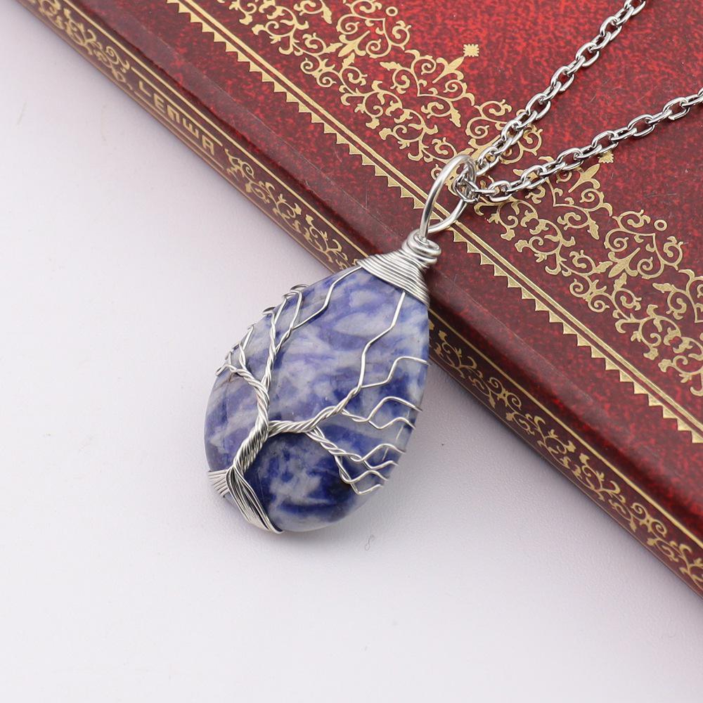 Натуральный агатовый кристаллический кулон-ожерелье Дерево Жизни