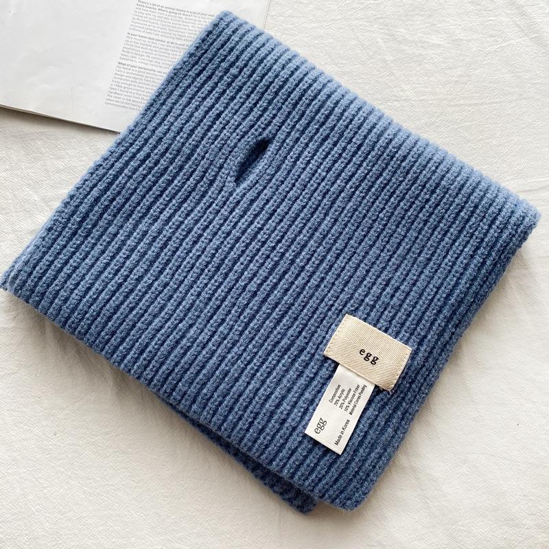 Scarf Designer Niche Macaron Candy Solid Color Cross Wool Fashion Ins Knitted Scarf