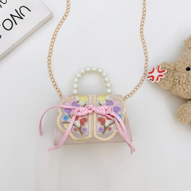 Breathable Stylish Pu Material Shoulder Bag For Kids With Geometric Pattern Design